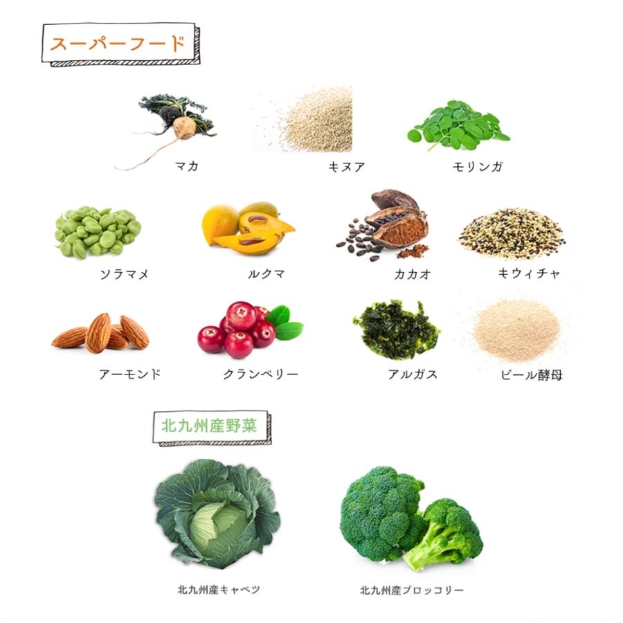 スーパーフードと国産野菜だけでつくった37種類の栄養が摂れる無添加植物性のスムージー用パウダー norle オリジナルパウダー 100g |  | 02