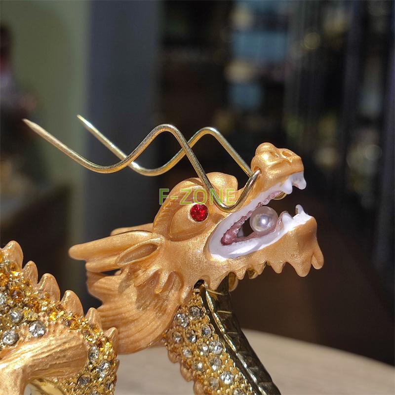 龍の置物 龍 置物 玄関 風水 開運グッズ ゴールド ドラゴン クリスタル