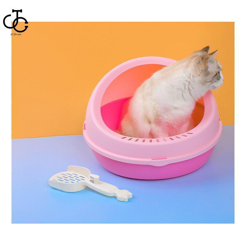 猫用トイレ キャットトイレ ハーフカバー 円形 ラウンド 球体型 丸型