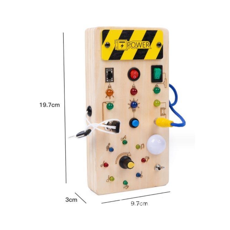 ☆。.:＊・゜ともひページ☆。.:＊・゜ 幼児用ビジーボード ベビー 木製ビジーボード LEDライトスイッチ