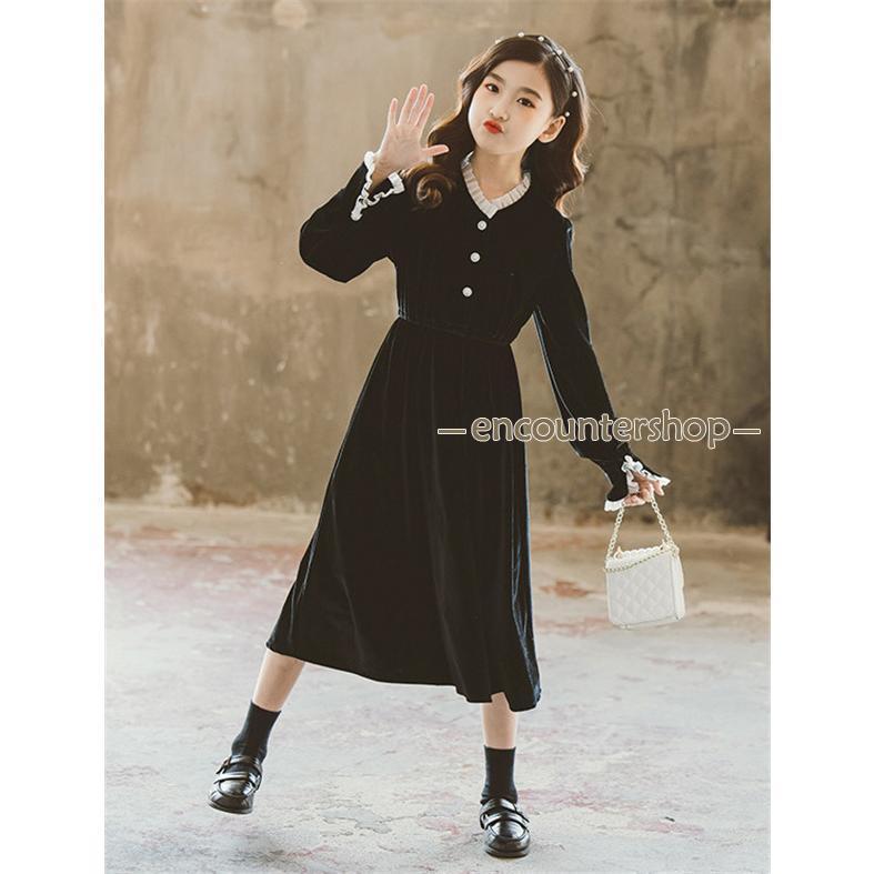 ワンピース 子供 女の子 キッズ フリル プルオーバー ガールズ 子供ドレス お外遊び着 子供服 可愛い おしゃれ フォーマル 秋冬 アウトドア | ブランド登録なし | 04