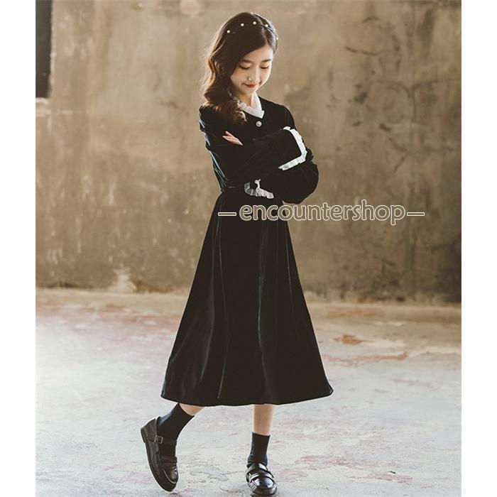 ワンピース 子供 女の子 キッズ フリル プルオーバー ガールズ 子供ドレス お外遊び着 子供服 可愛い おしゃれ フォーマル 秋冬 アウトドア | ブランド登録なし | 05