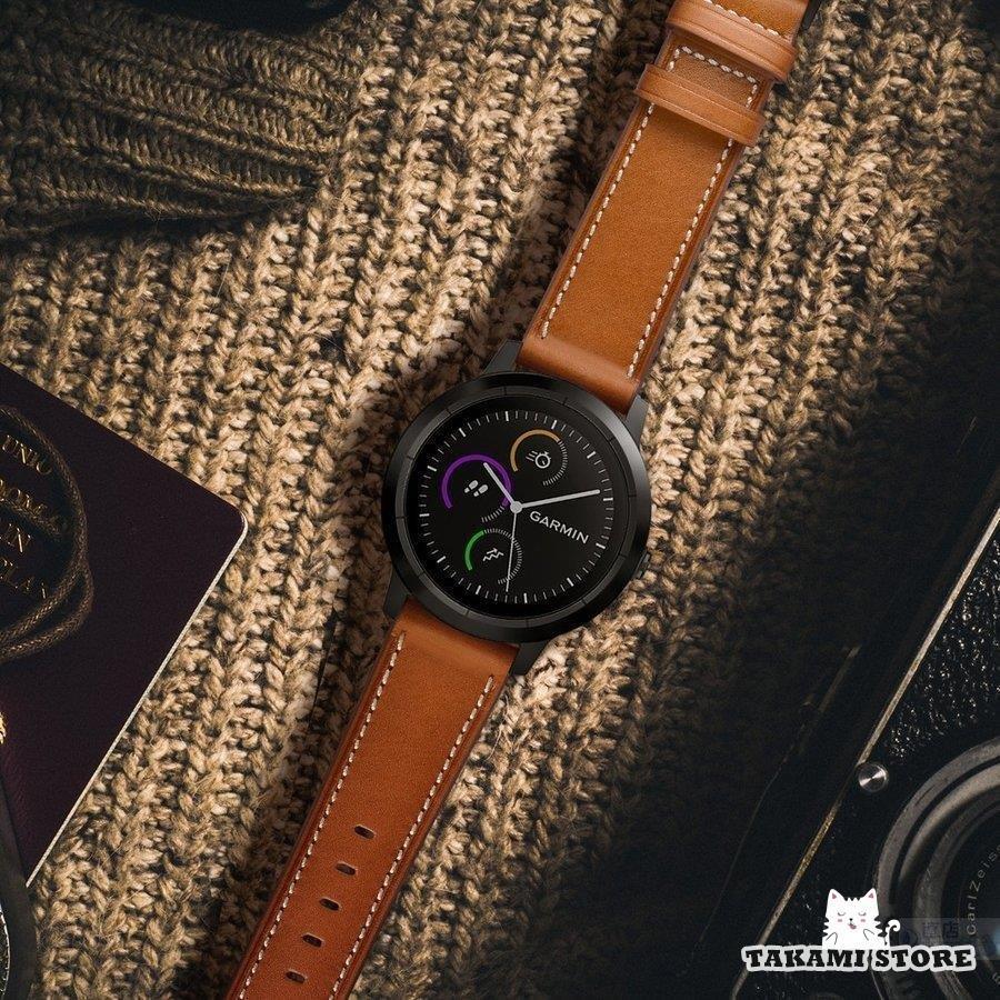 GARMIN ガーミン vivoactive 3/music ForeAthlete 245/Music 用ベルトバンドHUAWEI WATCH GT/GT 2/GT 2e 46mmシリーズ用交換本革レザーベルトバンド | ブランド登録なし | 10
