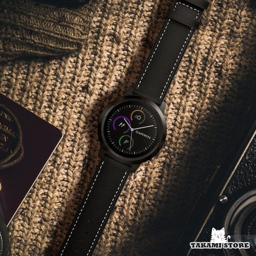 GARMIN ガーミン vivoactive 3/music ForeAthlete 245/Music 用ベルトバンドHUAWEI WATCH GT/GT 2/GT 2e 46mmシリーズ用交換本革レザーベルトバンド | ブランド登録なし | 12