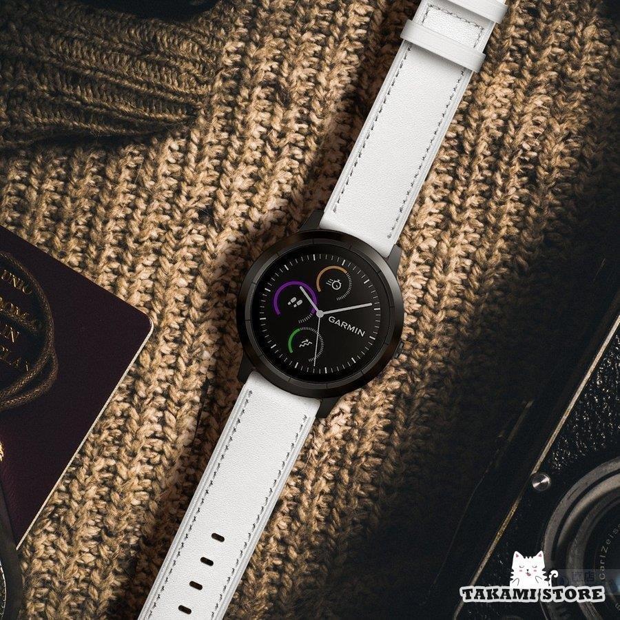 GARMIN ガーミン vivoactive 3/music ForeAthlete 245/Music 用ベルトバンドHUAWEI WATCH GT/GT 2/GT 2e 46mmシリーズ用交換本革レザーベルトバンド | ブランド登録なし | 02