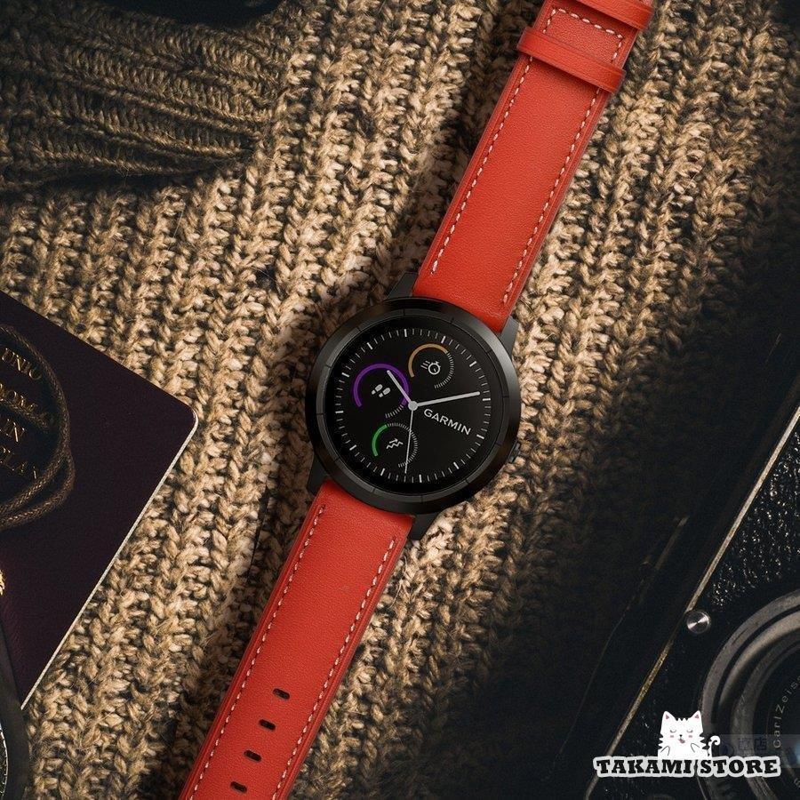 GARMIN ガーミン vivoactive 3/music ForeAthlete 245/Music 用ベルトバンドHUAWEI WATCH GT/GT 2/GT 2e 46mmシリーズ用交換本革レザーベルトバンド | ブランド登録なし | 04