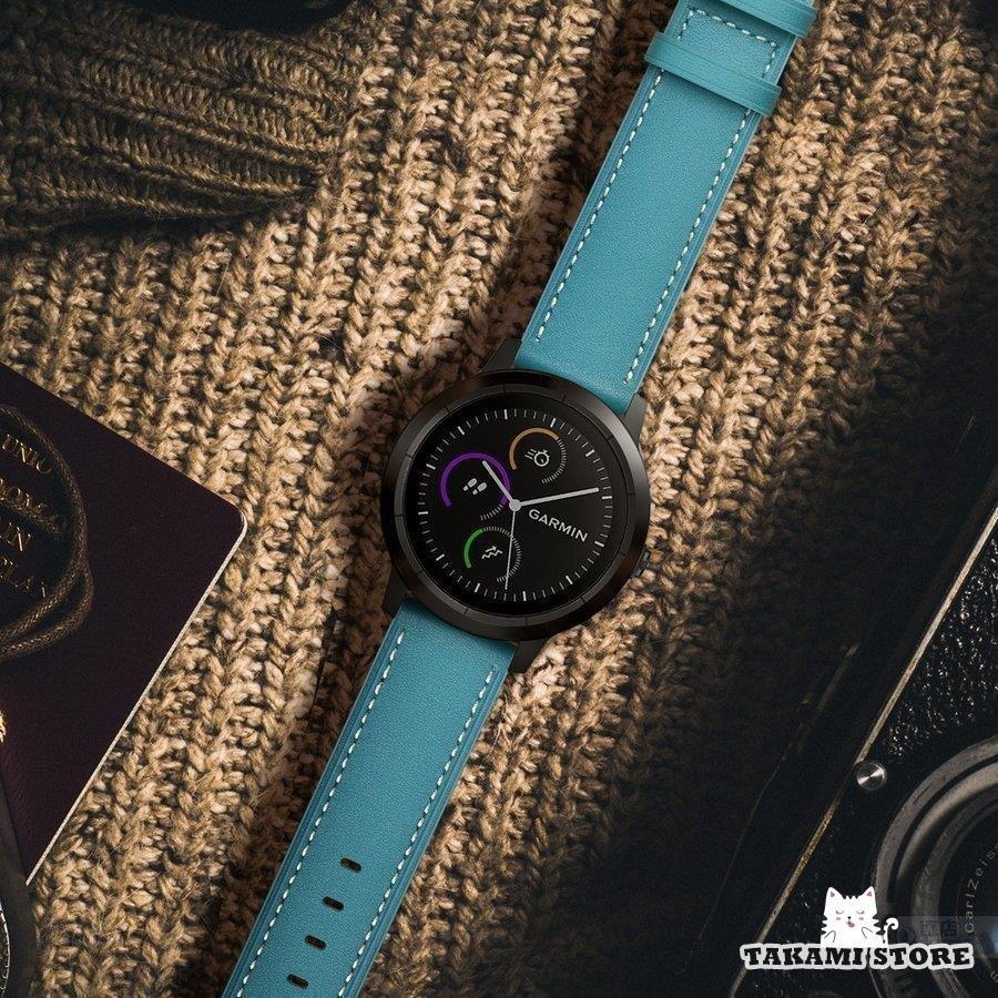 GARMIN ガーミン vivoactive 3/music ForeAthlete 245/Music 用ベルトバンドHUAWEI WATCH GT/GT 2/GT 2e 46mmシリーズ用交換本革レザーベルトバンド | ブランド登録なし | 06