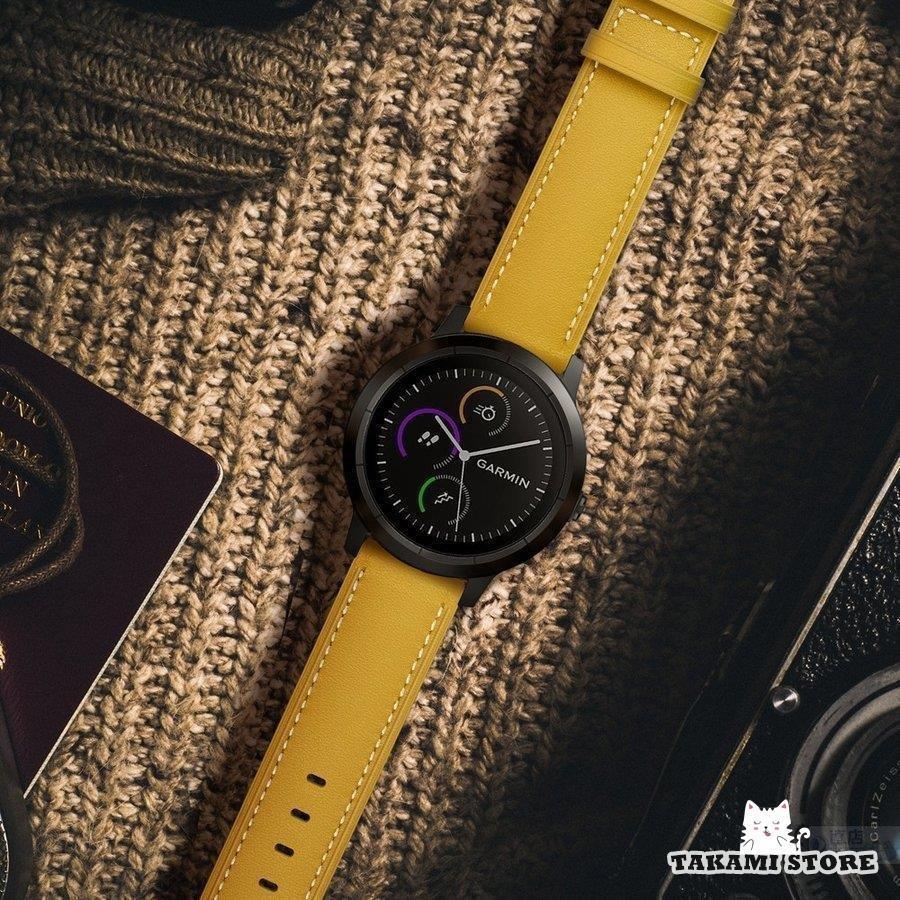 GARMIN ガーミン vivoactive 3/music ForeAthlete 245/Music 用ベルトバンドHUAWEI WATCH GT/GT 2/GT 2e 46mmシリーズ用交換本革レザーベルトバンド | ブランド登録なし | 08