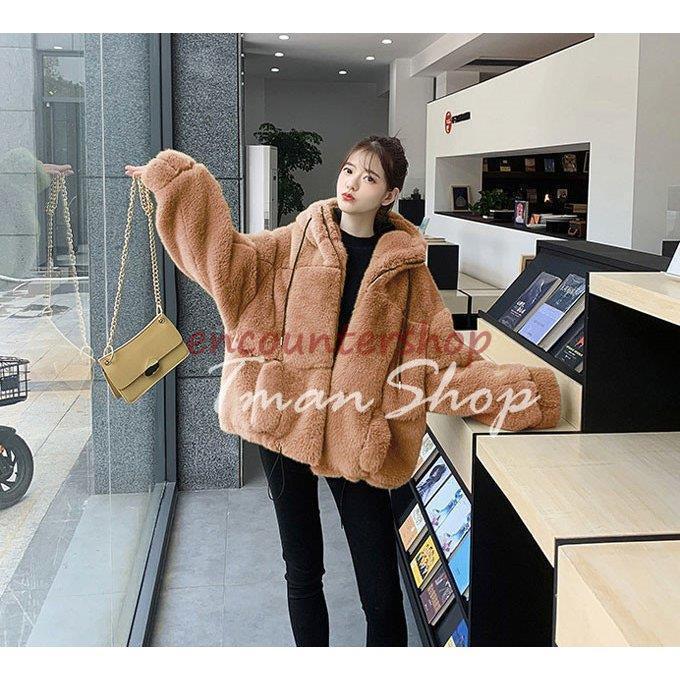 ファーコート 毛皮コート レディース フェイクファー 長袖 アウター 大きいサイズ もこもこ 防寒 大人 暖かい 体型カバー ゆったり カジュアル_5