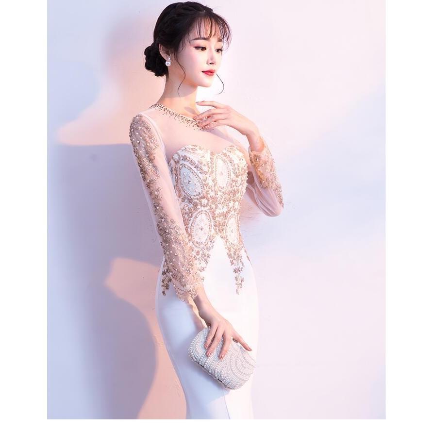 袖あり キャバドレス ナイトドレス マーメイドドレス パーティードレス ロングドレス 結婚式 二次会 衣装 舞台 披露宴 発表会 ピアノ 大きいサイズ イベント用_4