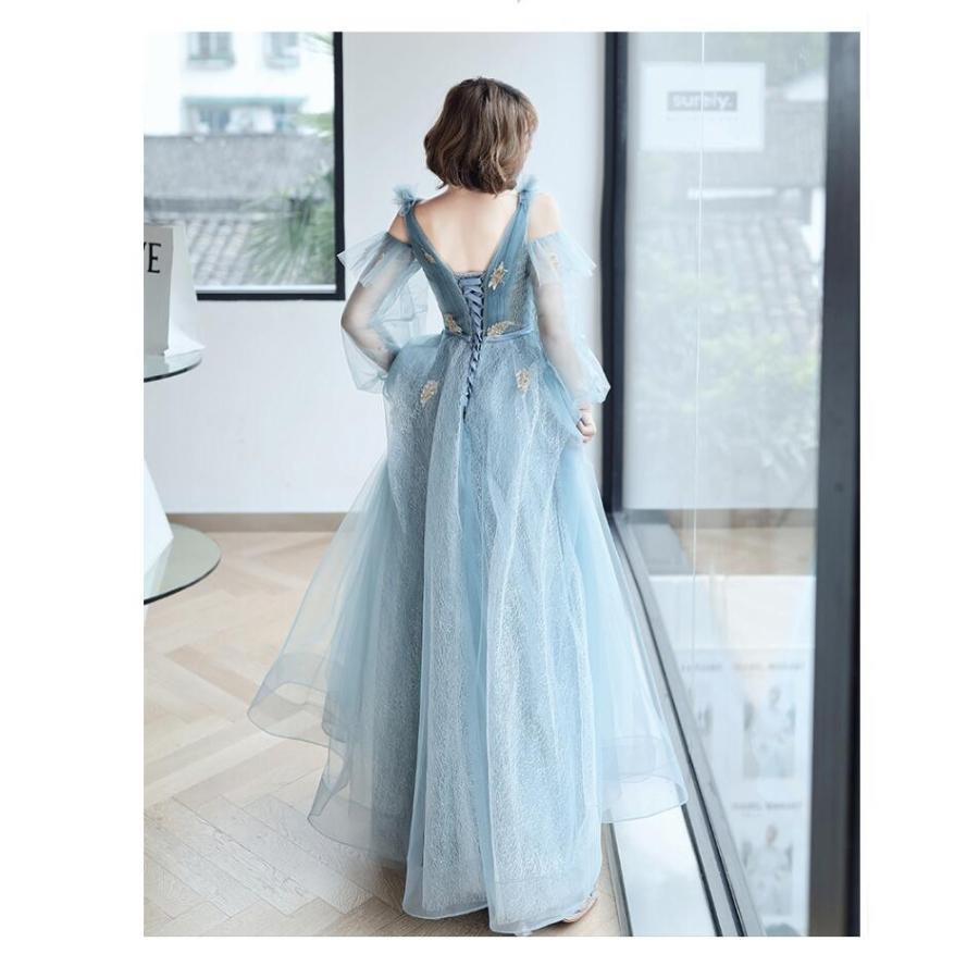 ウエディングドレス 袖ありワンピ ロングドレス パーティードレス 結婚式 10代 20代 30代40代 上品 お呼ばれ 食事会 二次会 披露宴 卒業式 成人式_1