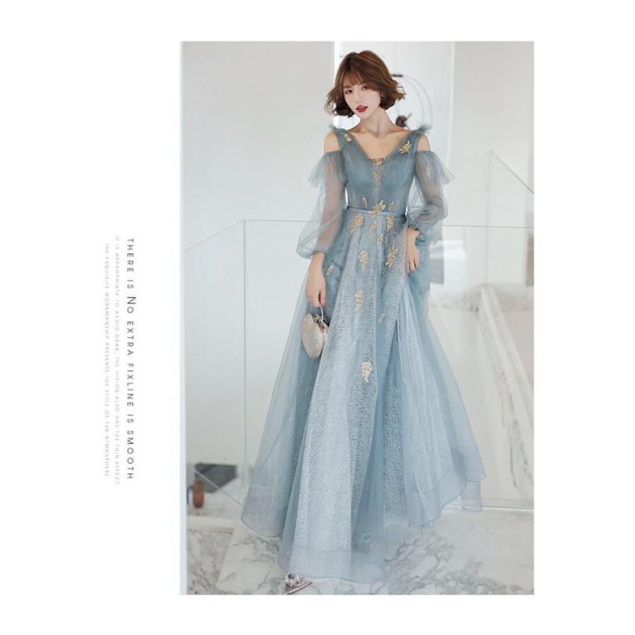 ウエディングドレス 袖ありワンピ ロングドレス パーティードレス 結婚式 10代 20代 30代40代 上品 お呼ばれ 食事会 二次会 披露宴 卒業式 成人式_5