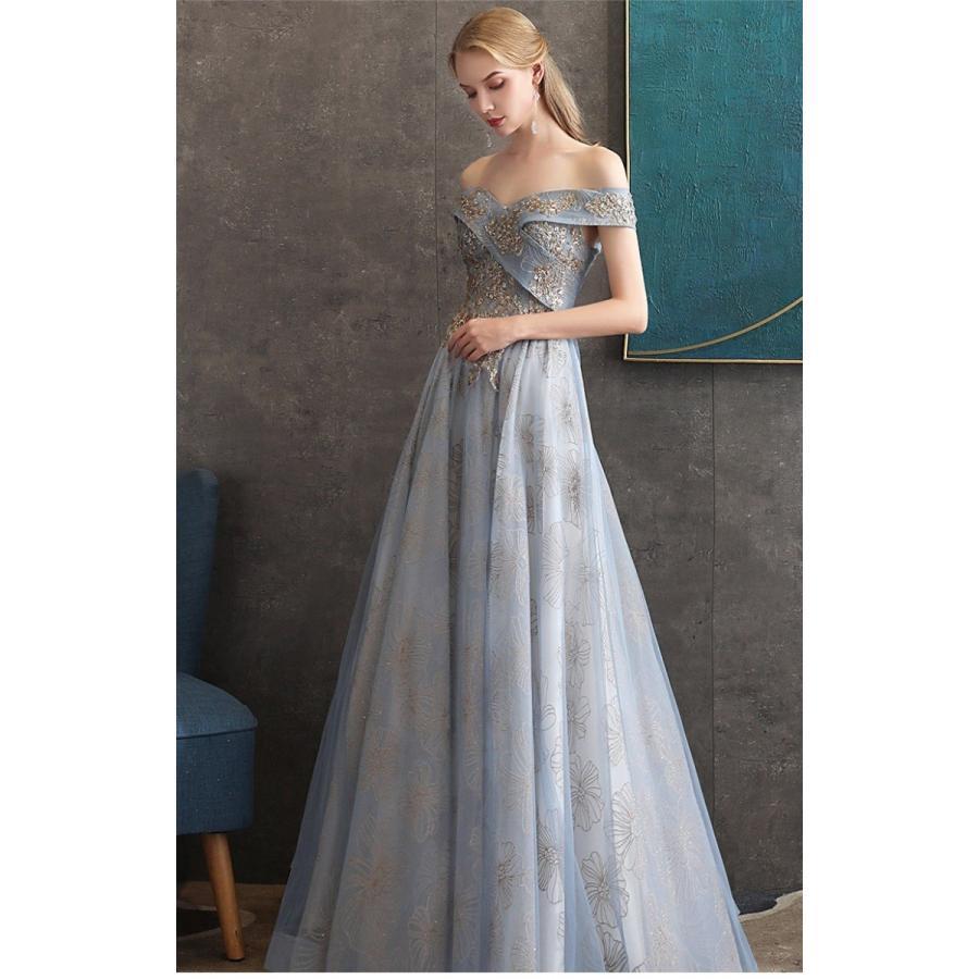 オフショルダー ウエディングドレス パーティードレス ナイトドレス ステージ衣装 二次会 結婚式 司会者 ロングドレス 演奏会 ピアノ 発表会 忘年会 高級_5