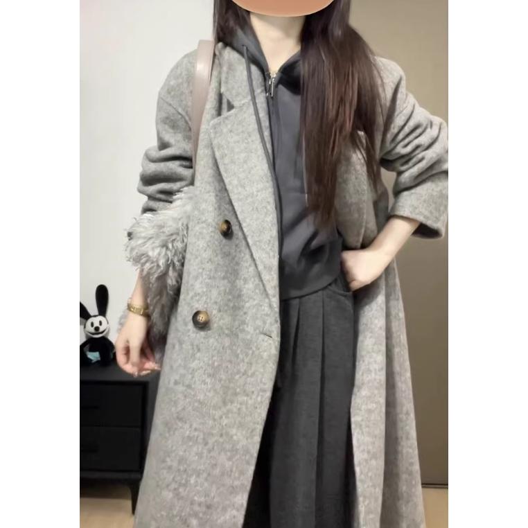 ロングコート レディース ダブルフェイスカシミヤ 小柄さん向け 春・秋・冬 韓国風 高級感 ウール コート_8