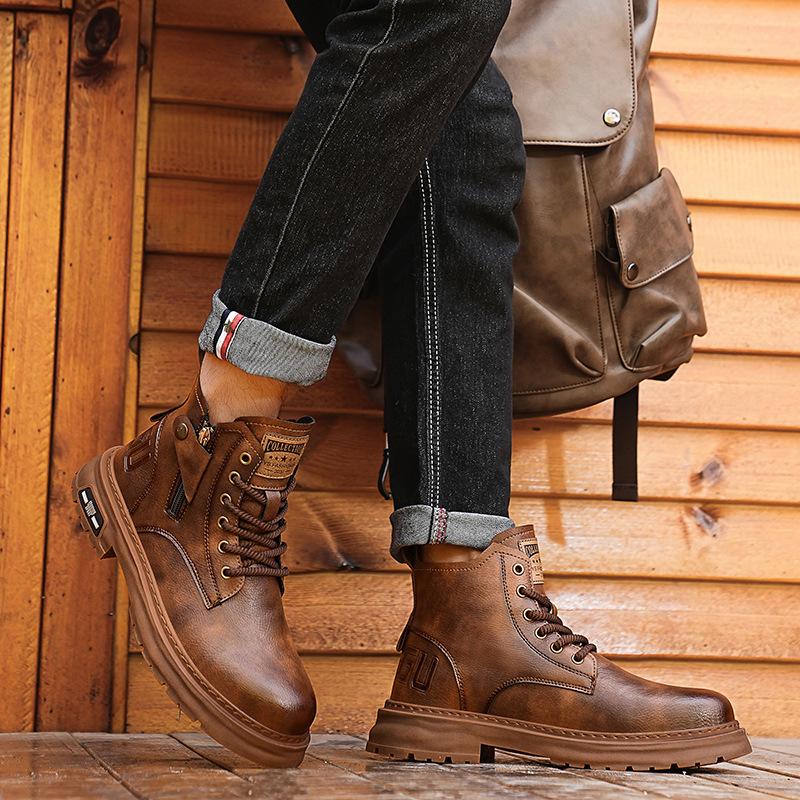 3色 バイクブーツ メンズ ブーツ ハイカット ミリタリーブーツ