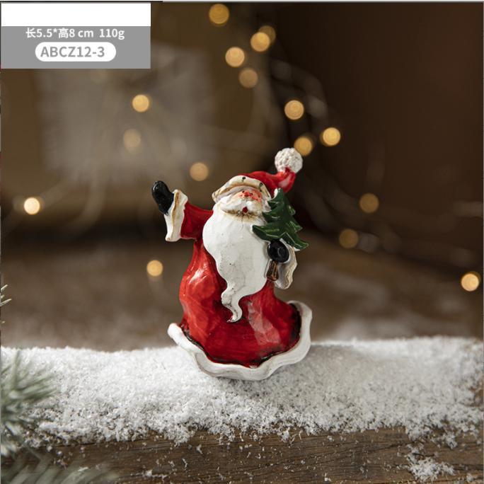 サンタクロース オブジェ レザーサンタM 置物 陶器製品 インテリア 庭