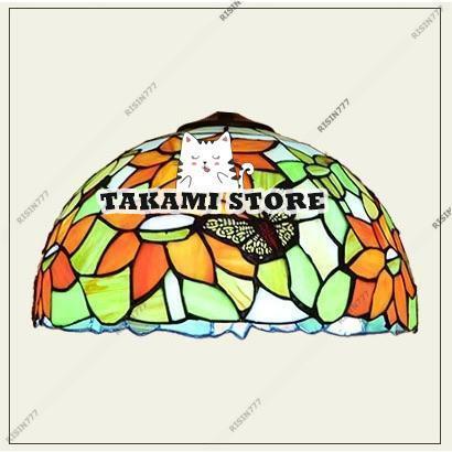 チョウチョウステンドグラス ペンダントライト天井照明ガラス工芸品 電源直結タイプ ペンダントライト 和風 LED対応 ステンドグラス 手作り 傘型 レトロ