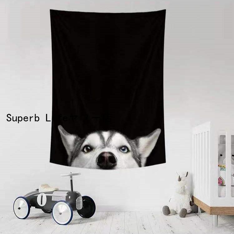 タペストリー 犬 猫 縦 おしゃれ 北欧 インテリア 壁掛け 絵 布 大判