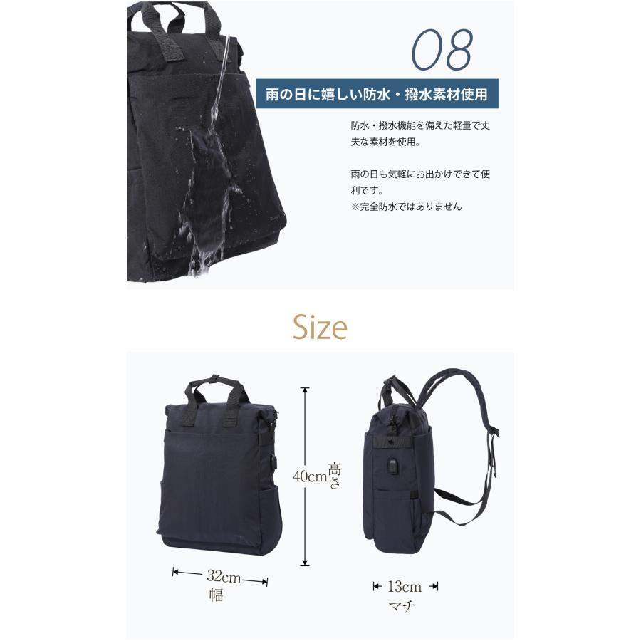 OLGANCE リュック レディース 3way 通勤 通学 軽量 大容量 軽い 防水 