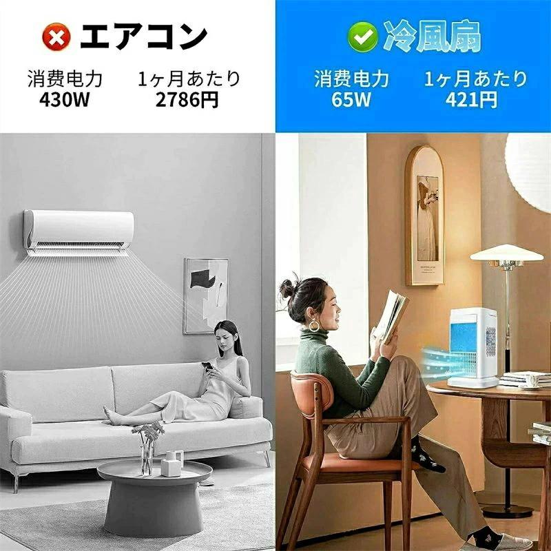 2026年新登場】冷風機 冷風扇 扇風機 小型 水無し 持ち運び 卓上 業務