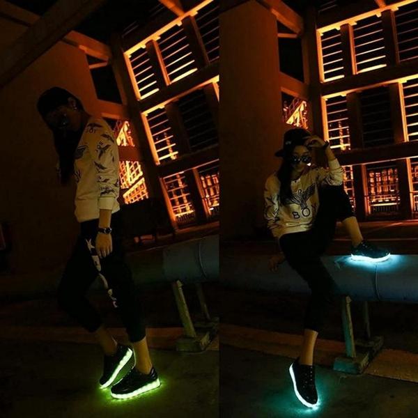 スニーカー LED 光る メンズ レディース ユニセックス 靴 クッション性 ウォーキングシューズ 7色+4パターン 柔らかい 発光 快適｜north-st｜04