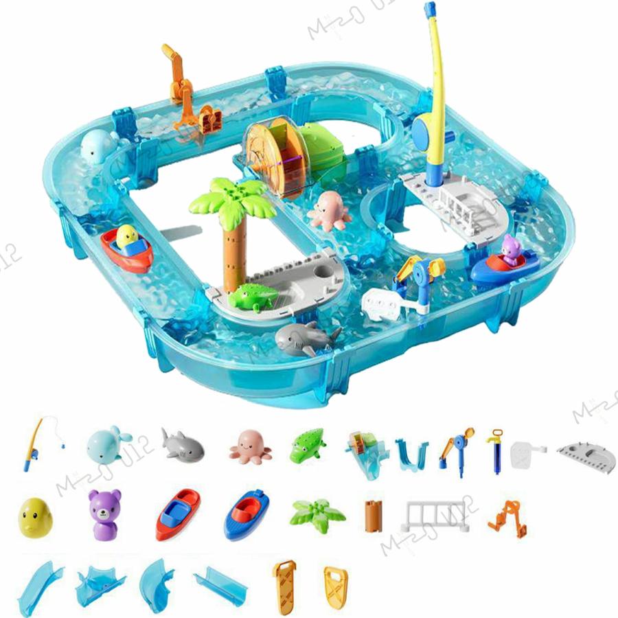 UNI-FUN 水上沖浪大冒險 水遊び 知育玩具 水遊び おもちゃ 磁気釣りゲーム付き 外遊び 砂遊び＆水遊び 知育玩具
