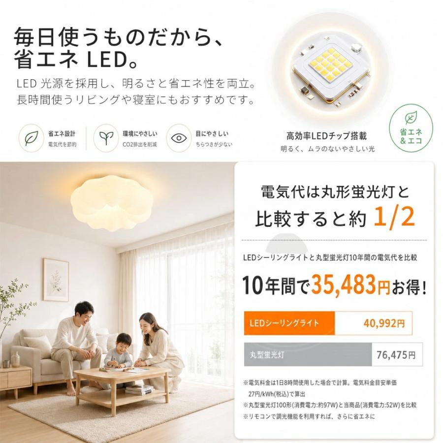 シーリングライト LED おしゃれ お花 雲 かわいい 子供部屋 北欧 照明