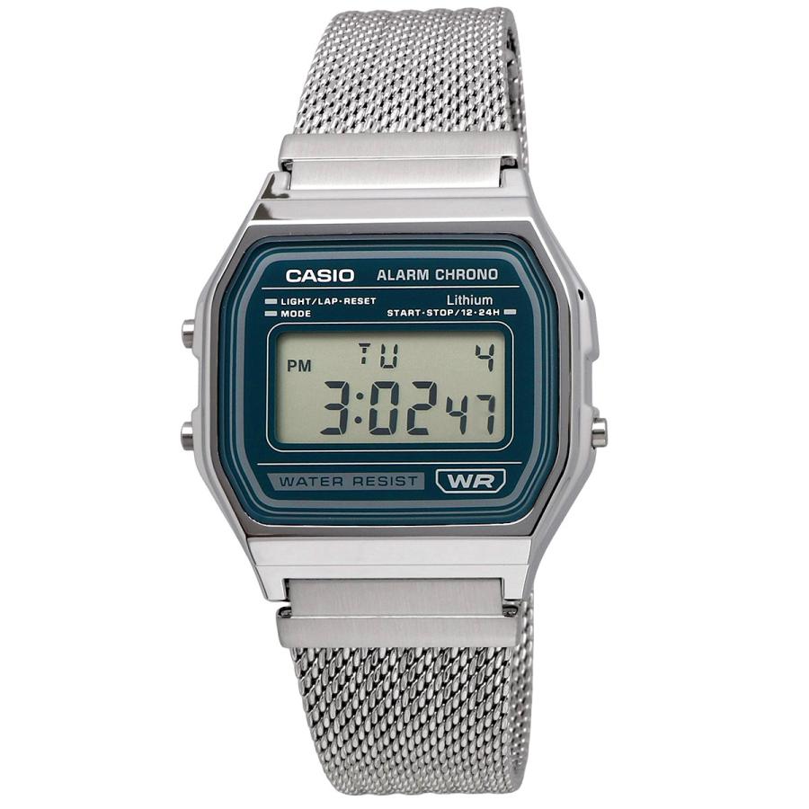 CASIO 腕時計 カシオ デジタル ヴィンテージシリーズ A158WEM-3 メッシュメタルバンド ユニセックス ダークブルーグリーン [並行輸入品]の画像