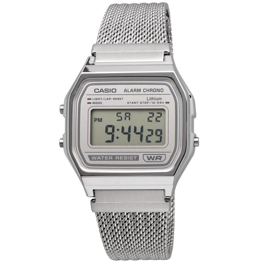 CASIO 腕時計 カシオ デジタル ヴィンテージシリーズ A158WEM-7 メッシュメタルバンド ユニセックス シルバー 海外モデル [並行輸入品]の画像