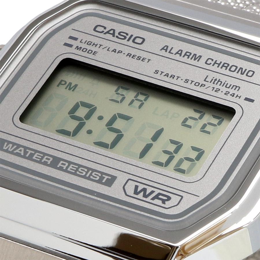 CASIO 腕時計 カシオ デジタル ヴィンテージシリーズ A158WEM-7 メッシュメタルバンド ユニセックス シルバー 海外モデル [並行輸入品]の画像