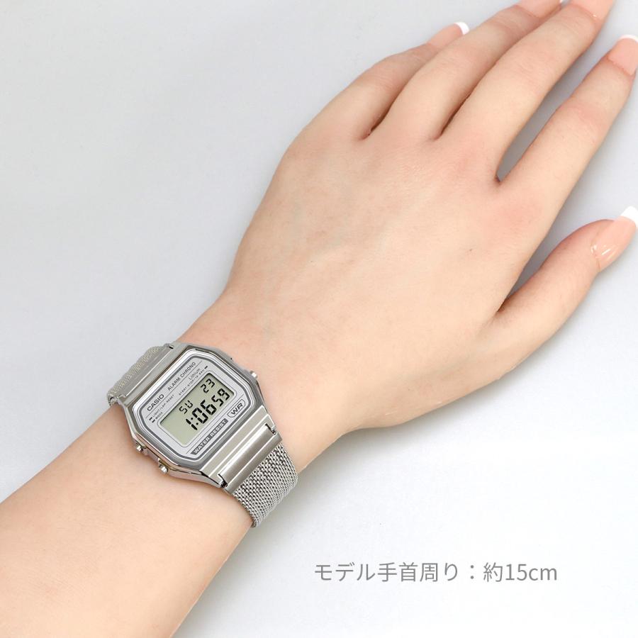 CASIO 腕時計 カシオ デジタル ヴィンテージシリーズ A158WEM-7 メッシュメタルバンド ユニセックス シルバー 海外モデル [並行輸入品]の画像