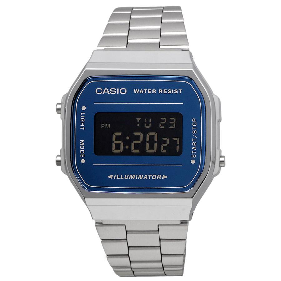 CASIO カシオ デジタル 腕時計 スタンダード A168WEM-2B メンズ レディース シルバー×ダークブルー ブラック反転液晶 [並行輸入品]の画像