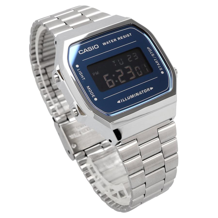 CASIO カシオ デジタル 腕時計 スタンダード A168WEM-2B メンズ レディース シルバー×ダークブルー ブラック反転液晶 [並行輸入品]の画像