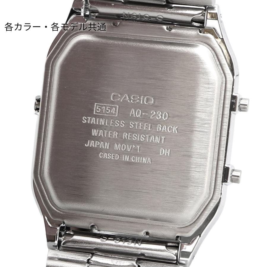 CASIO カシオ 腕時計 アナデジ ヴィンテージシリーズ AQ-230EL-1A ユニセックス デュアルタイム ブラック レザーバンド [並行輸入品]の画像