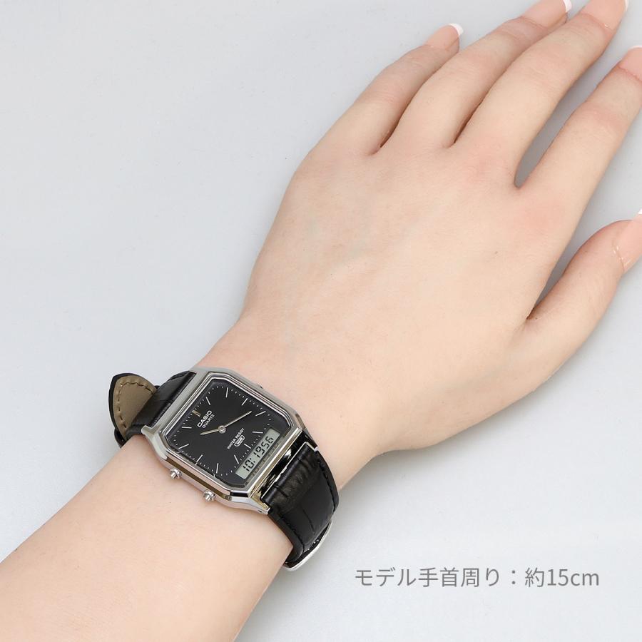 CASIO カシオ 腕時計 アナデジ ヴィンテージシリーズ AQ-230EL-1A ユニセックス デュアルタイム ブラック レザーバンド [並行輸入品]の画像