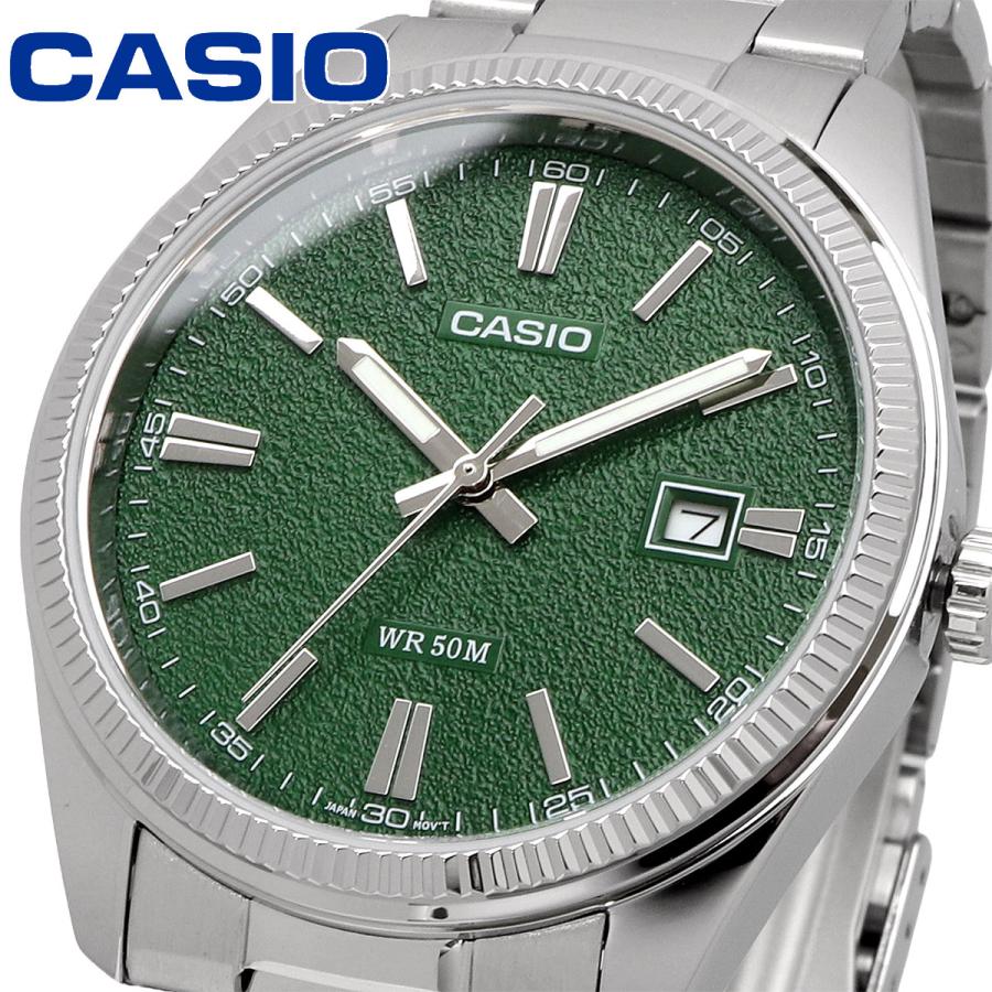 新品 CASIO Collection グリーンカラー デイトアナログモデル CASIO Collection グリーンカラー デイトアナログモデル ダーク