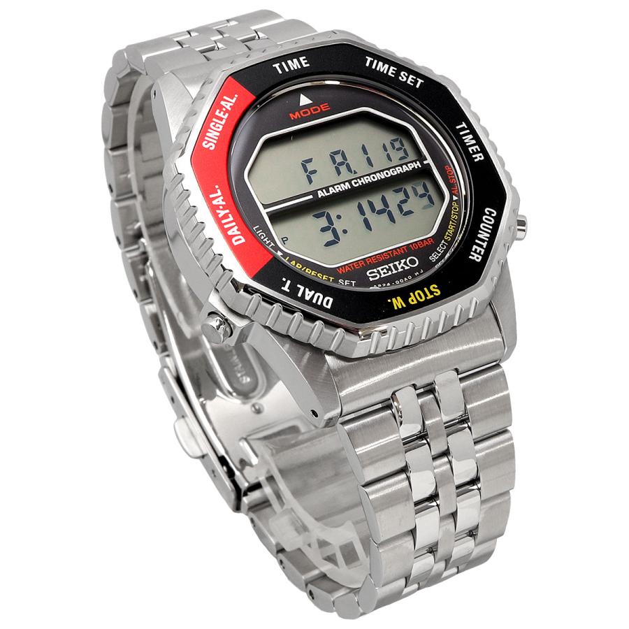 SEIKO ロトコール Rotocall 復刻デザインモデル デジタル クオーツ 腕時計 SMGG19P1 シルバー レッド×ブラックベゼル [並行輸入品]の画像