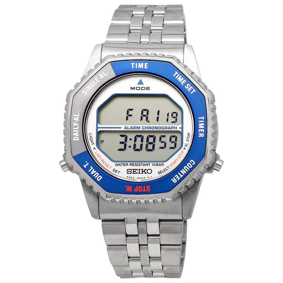 SEIKO ロトコール Rotocall 復刻デザインモデル デジタル クオーツ 腕時計 SMGG21P1 シルバー シルバー×ブルーベゼル [並行輸入品]の画像