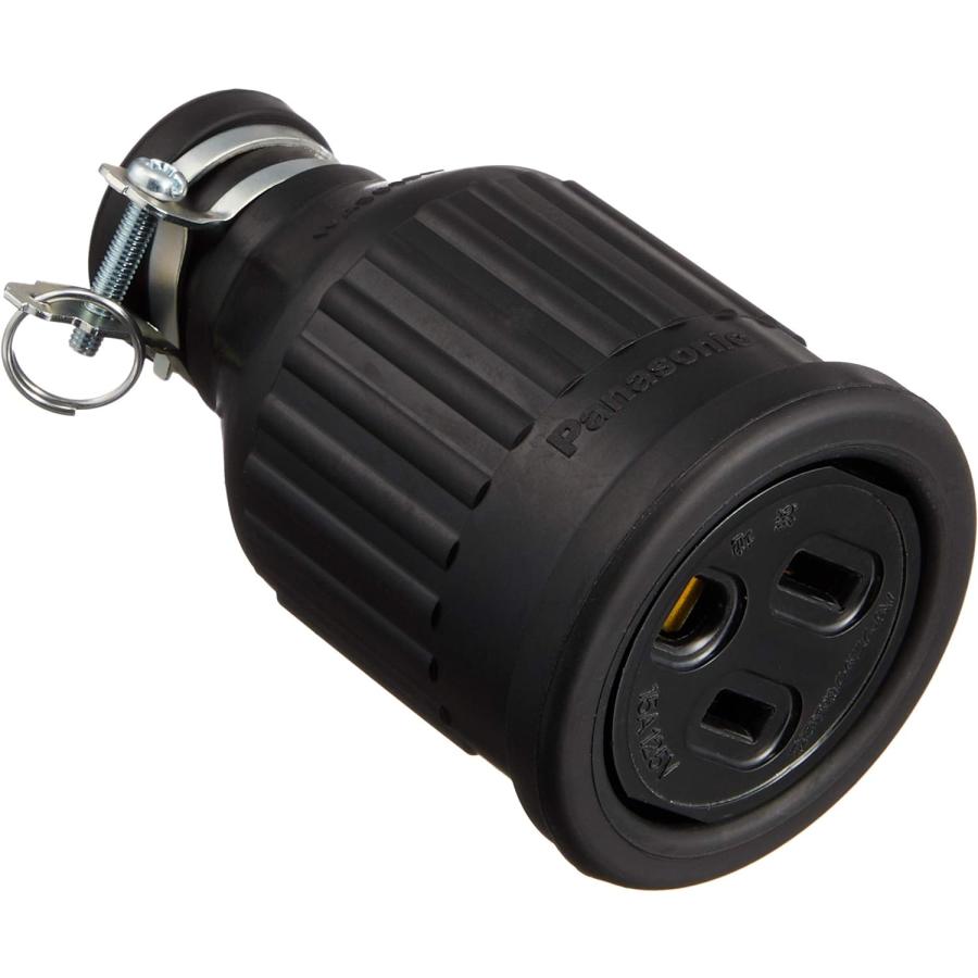 Panasonic（パナソニック） 在庫限り 防水ゴムコードコネクタボディ 接地2P ブラック WA3519K 電源タップ コンセント ...