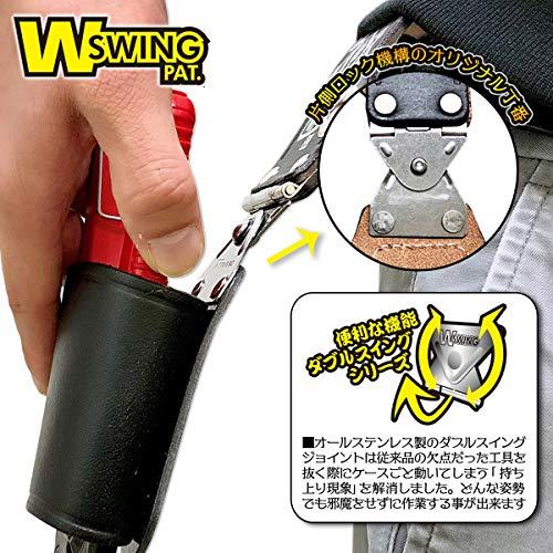 ガラガラヘビの革★100cm BEST TOOL 在庫限り 極匠 黒革ダブルスイング 万能カラビナ 大 CWG-KB