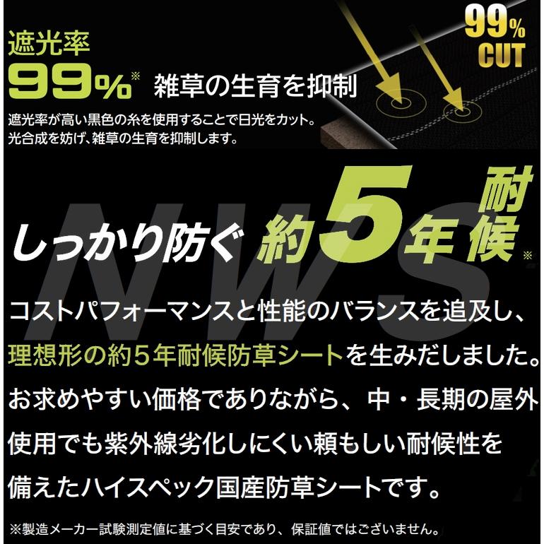 萩原工業 純正 国産防草シート5 約5年高耐侯 サイズ幅1mx長さ50m 黒色