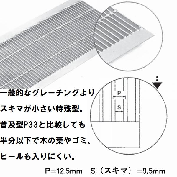 オカグレート 細目型グレーチング 長さ約990 溝幅約290 蓋幅約360 高さ約40ｍｍ 重量約24キロ 工事資材コム | オカグレート歩道U字溝用グレーチング 細目ギザギザ