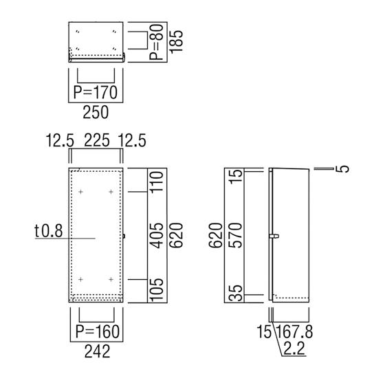 在庫確認可 ユニオン 直送 UFB-3S-3028-HLN 建築用金物 消火器ケース 壁掛・床置兼用 ステンレス扉付 屋外対応 ステンレス ヘアライン 250×185×620 1ケ_1