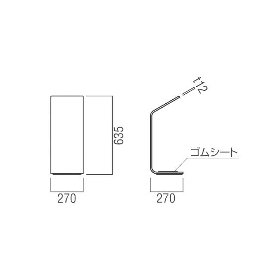 在庫確認可 ユニオン 直送 UFB-3W-2752-BMB 建築用金物 アーキズム 消火器ケース 床置 プライウッド バンブー 270×270×635 1ケの画像
