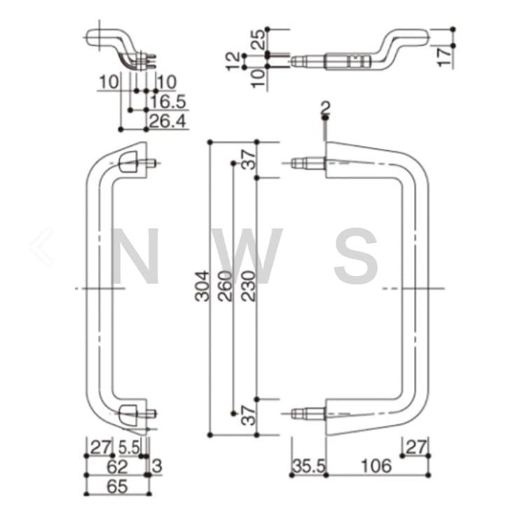 YKK AP 交換用部品 大型引手(ねじ同梱)(HH-2K-30656) YW:ホワイト 浴室