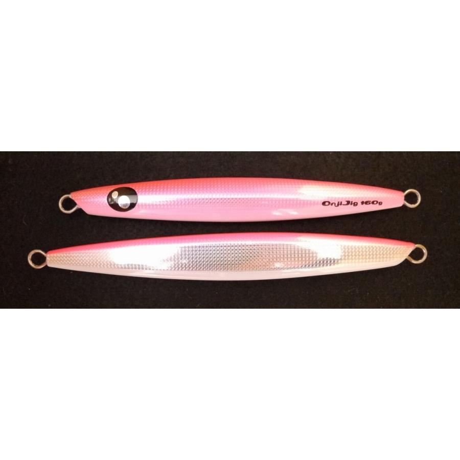 ハードルアー ピンク シルバー 約25cm γ250ディアブロ EzoHachi / OnjiJig 220g #04 ピンクシルバーグローベリー : NorthCast