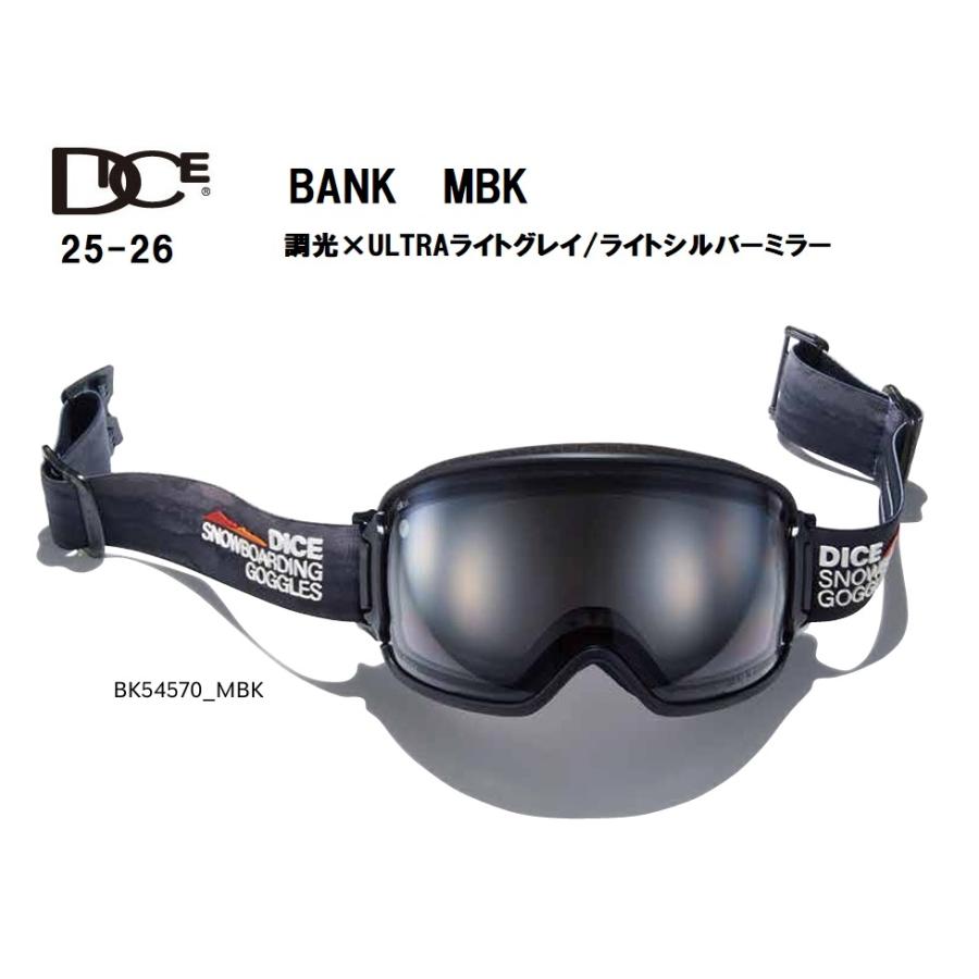 DICE（ダイス） 25-26 スノーボード ゴーグル BANK バンク BK54570 MBK