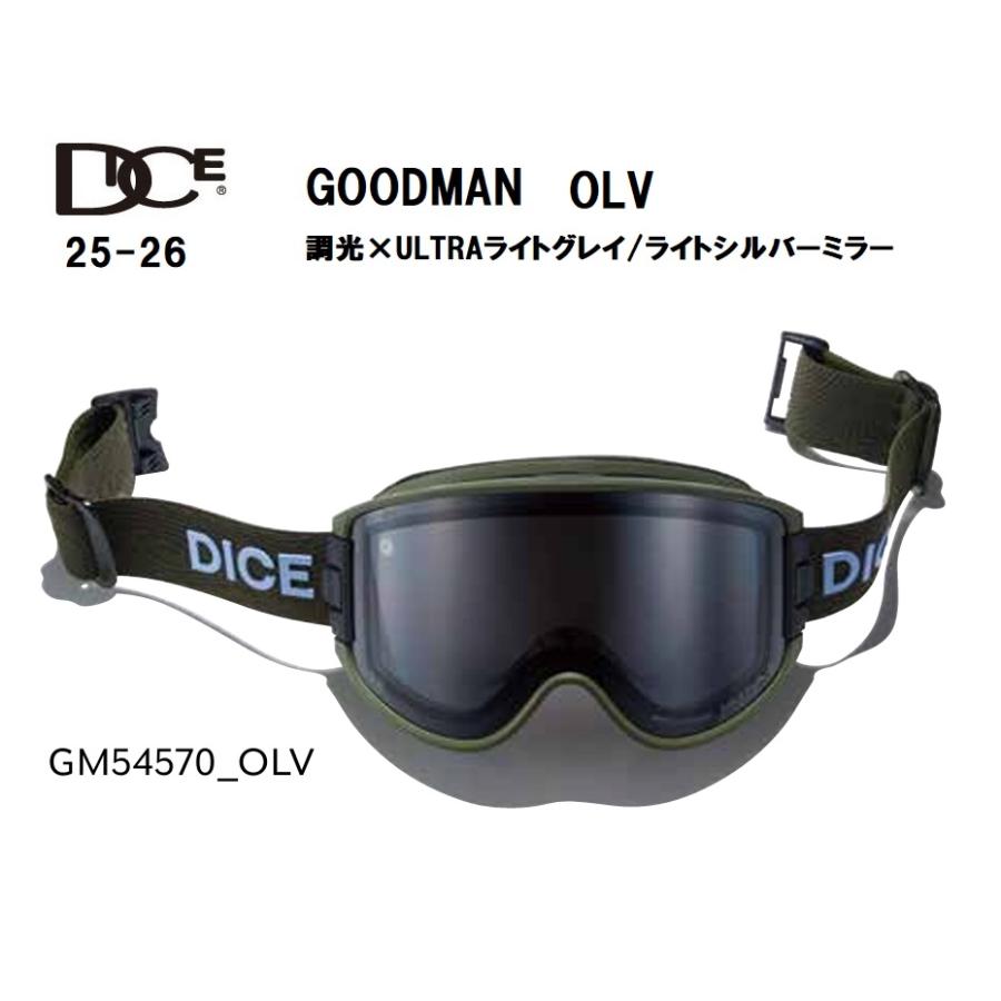 25-26 DICE GOGGLE GOODMAN GM54570 OLV 2026 ダイス ゴーグル グッドマン OLV 調光 ウルトラライトグレイ ライトシルバーミラー　日本正規品 DICE（ダイス） 25-26 スノーボード ゴーグル GOODMAN グッドマン