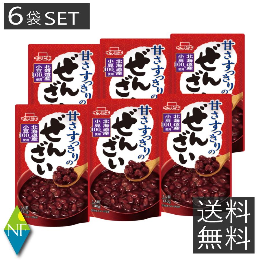 イチビキ 甘さすっきりのぜんざい 140g 6袋セット ぜんざい レトルト