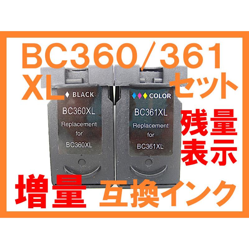 BC360XL BC361XL 大容量 残量表示付 リサイクルインク 2本